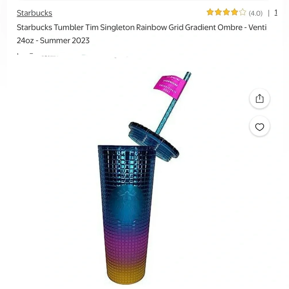 NEw Starbucks Blue and Purple Ombre Tumbler 24OZ